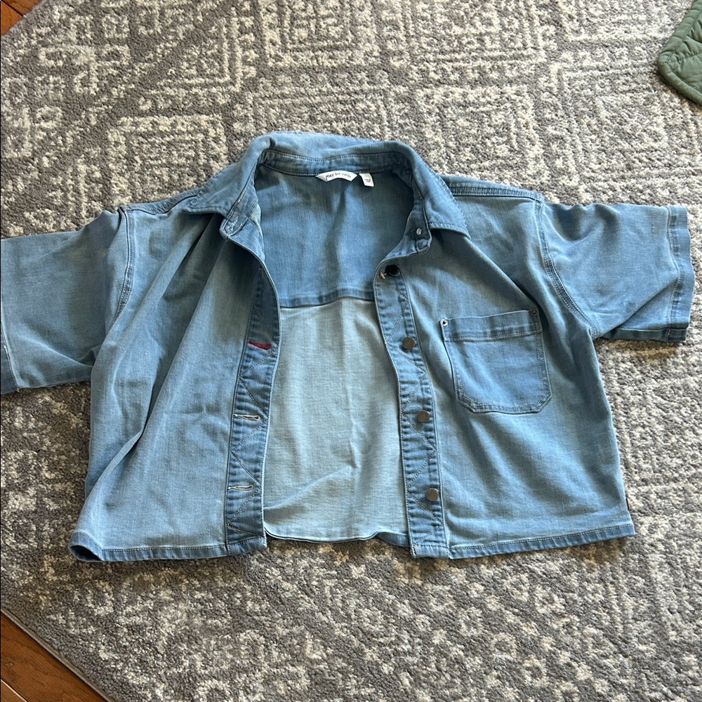Peace Love World Light Blue womans Jean Jacket